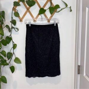 New York & Company Black Lace Pencil Skirt